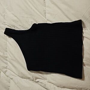 Womens black ribbed one shoulder tank. Sz XS. American Eagle